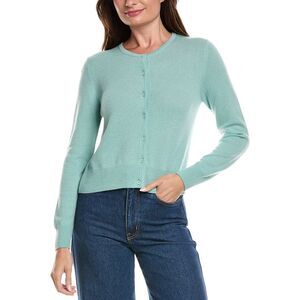 Forte Cashmere Womens  Cropped Cashmere Sweater, Green